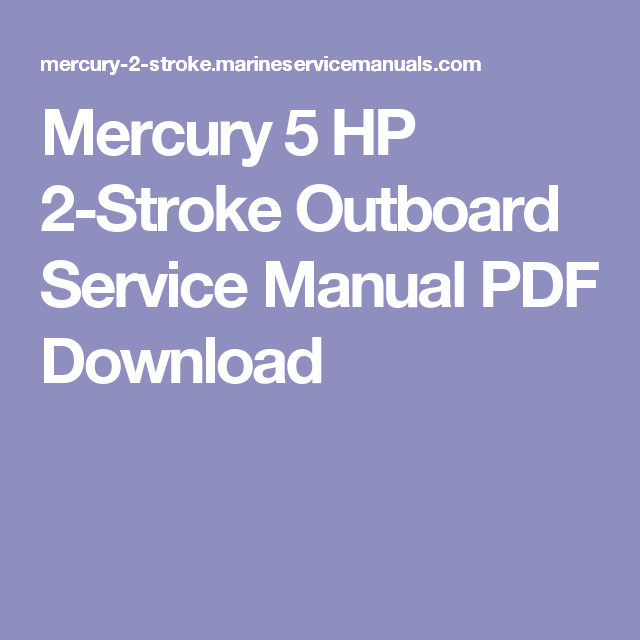 Mercury 90 Hp 4 Stroke Service Manual